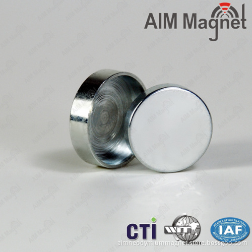 Neodymium Disc Magnet with Metal Shield